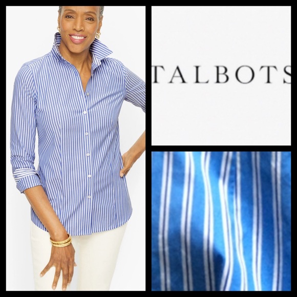 Talbots Multi-Stripe Non-Iron Perfect Shirt - Picture 1 of 8